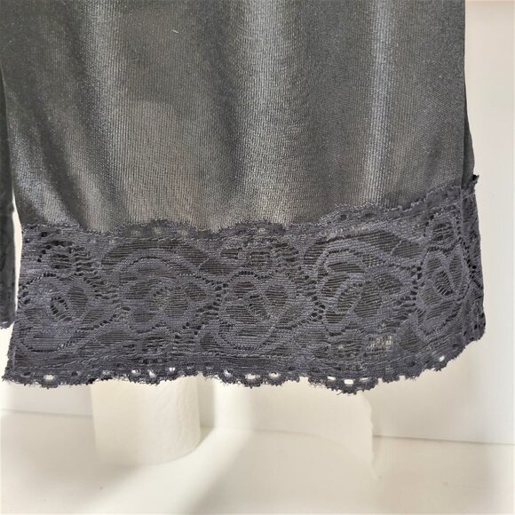 Sheer Black Pants Elastic Waist Wide Leg Long Black Pants - Size S, M - Picture 4 of 11